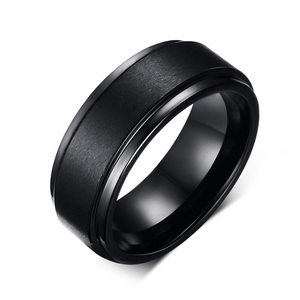 quality tungsten ring vintage black male ring 8mm fashion wedding band ring for men full size - Male Wedding Rings quality tungsten ring vintage black male ring 8mm fashion wedding band ring for men full size - Male Wedding Rings