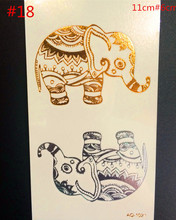 Free shipping gold shimmering temporary tattoos waterproof temporary tattoo women fake flash gold and silver