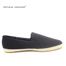 espadrilles man s casual shoes canvas espadrilles flat for man s fashion rubber jute loafers black