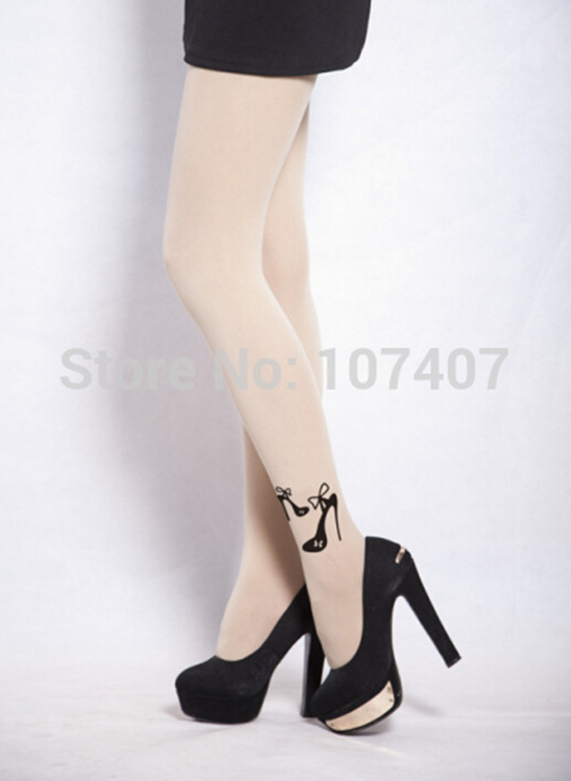 Tattoo Tights 2015 Sexy stockings Transparent Silk Pantyhose ankle 