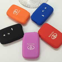 silicone key protection cover for TOYOTA Camry Highlander Prado Crown Land Cruiser Prius Aqua Hilux Rav4