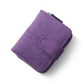 Fashion Nubuck Bi fold Wallet Women Solid Color Korean Style Designer Buckle Purse Simple Coin Purse
