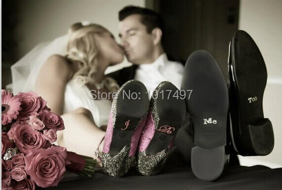 Set of I DO and ME TOO Clear Rhinestones decoration Wedding decal Wedding Shoe stickers Wedding