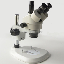 Envío gratis! 7X-45X pilar Sector Base triocular microscopio estéreo del zumbido microscopio Digital