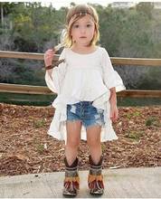 New 2016 Children t shirts White Cotton Kids Top Children Clothing Toddler Baby Children Clothes Girl Top