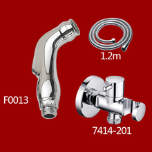 Free shipping ABS Bidet Sprayer Chrome Polishing Supercharging Handheld showerhead with ABS shower holder and 1.2m hose F001