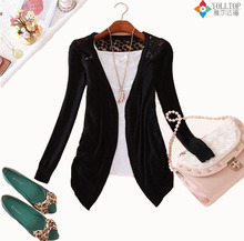 2015 Fashion Women Cardigan Sale Lace Sweet Candy Pure Color Slim Crochet Knit Blouse Sweater Cardigan