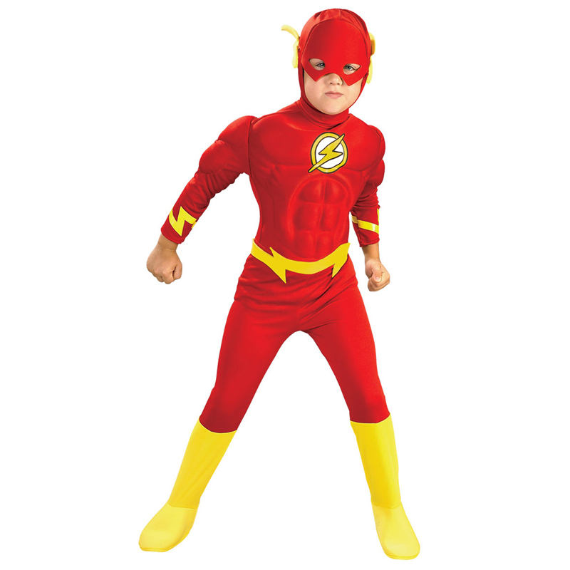 The flash Muscle Kids DC comic Superhero fancy dress fantasia halloween costumes disfraces for child boy