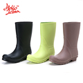 2016 New Women s Tall Rain Boots Girl s Fashion Water Shoes Summer Low Heels Waterproof