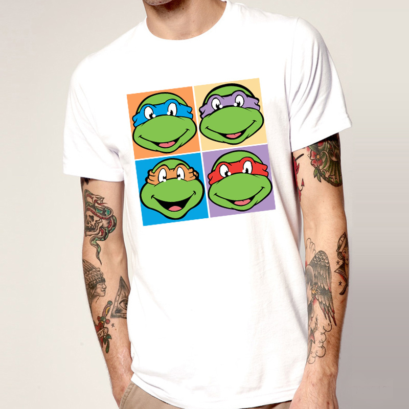 Teenage Mutant Ninja Turtles Mens Cartoon T Shirts Short Sleeve Round Neck Animal Funny Fashion Male