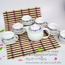 Supply Jingdezhen Ceramic high grade bone china tea sets British gilt red teapot coffee cup and