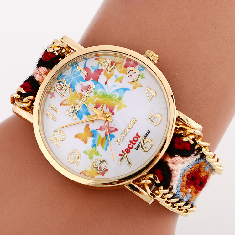 HOT Sell New Brand Handmade Braided Butterfly Friendship Bracelet Watch GENEVA Watches Women Quarzt Watches relogio feminino (10)