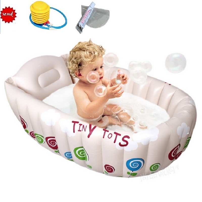 Inflatable Baby Bathtub Heat Preservation Inflating Bath Tub Non slip Protable Swimming Pool Newborn Infant Bath