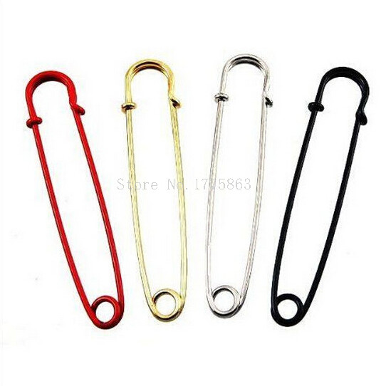 4Pcs Color Set 4 Inch Large Metal Steel Safety Pin Big and Strong for Blankets Skirts