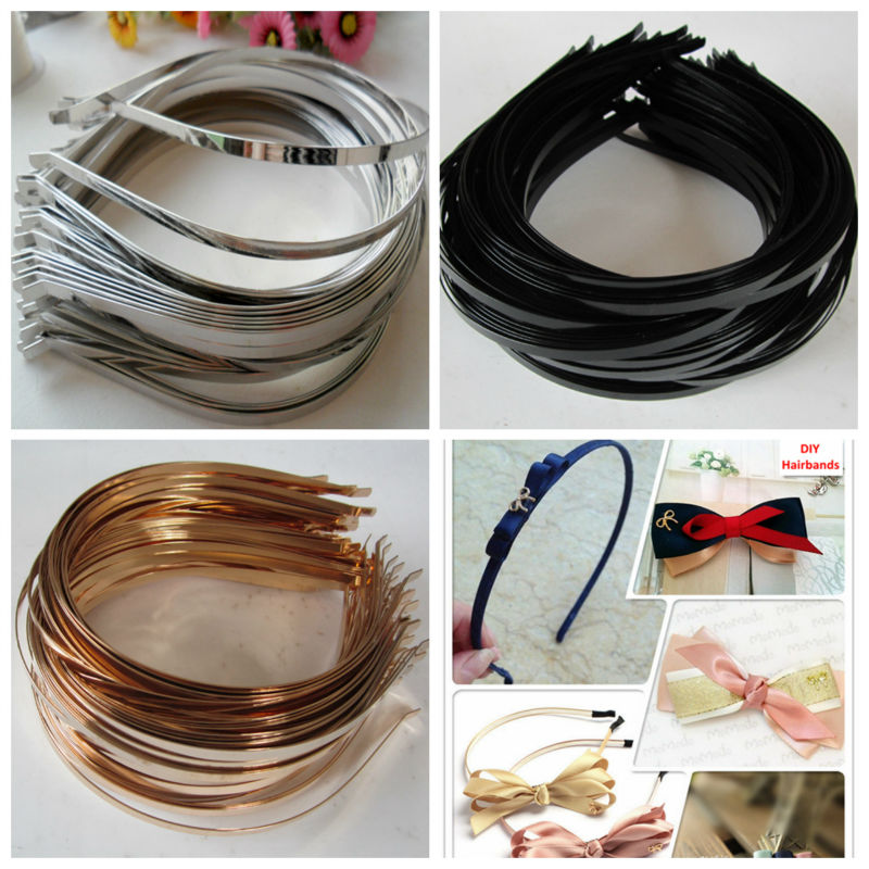 10x Plain Metal Blank Band Headbands lot DIY Making Hair Accessories 4mm