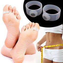 Fashion Women Foot care Tool 2pcs Silicone Magnetic Massage Foot Toe Ring Keep Fit Slimming Lose