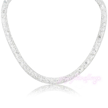 Fashion Jewelry Stardust  Element crystal Necklace 2 layers Bracelet 18k white GP N247