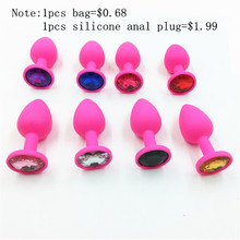 70*28mm Silicone Mini Anal Sex Toys For Women Men Erotic Butt Plugs + Crystal Jewelry Adult Booty Beads Anus Products FSEX117