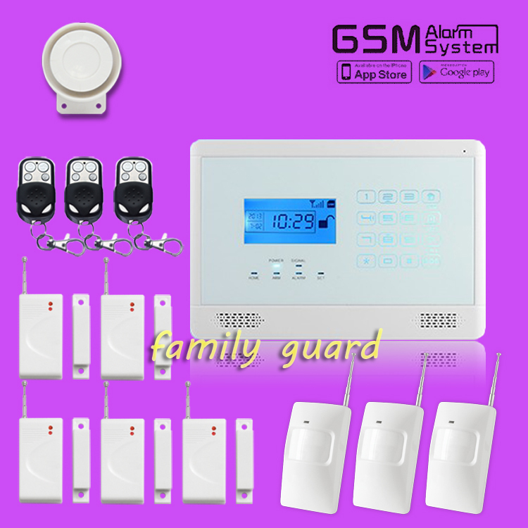 Free Shipping!M2E Android IOS APP Autodial Wireless 3PIR+5door Home Burglar Intruder Touch Alarm System with Intelligent Sensors