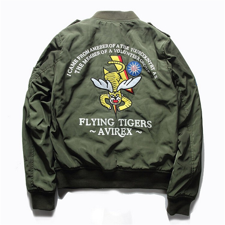 Flight Jacket For Men Ma1 Pilot Bomber Military Army Flying Tiger ...
