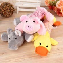 New Dog Toys Pet Puppy Chew Squeaker Squeaky Plush Sound Duck Pig Elephant Toys 3 Designs