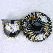 New arrival High quality superwhite porcelain 220CC set of 2 Cappuccino cups saucers for Lovers