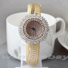 2016 Fashion Women Watches Leather Crystal Rhinestone Ladies Watches Girl Dress Quartz Wristwatch Reloj Mujer Relogio Feminino