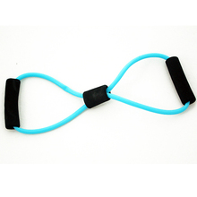 2015 New Resistance Training Bands Rope Tube Workout Exercise for Yoga 8 Type Fashion Body Fitness