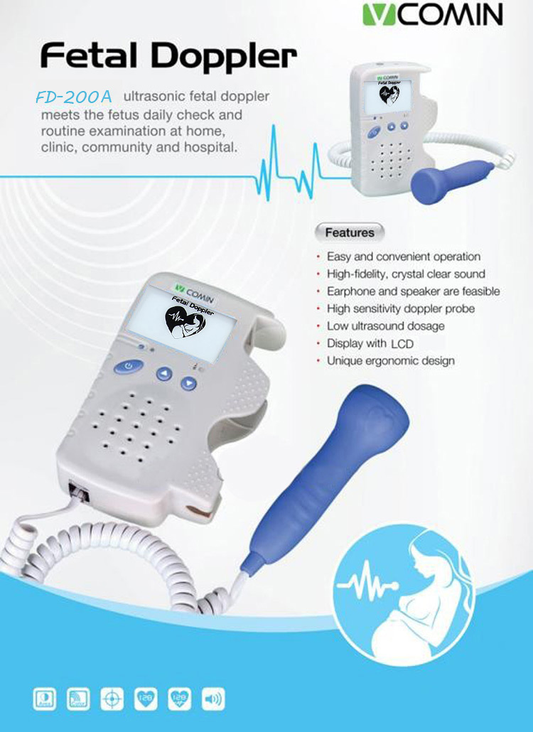 VCOMIN Fetal Doppler FD-200A Fetal Heart Rate Detection Device for Home Office Supplies