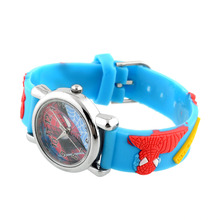 Hot Fashion Rubber Blue Cartoon Child Boys Kid Chilren Analog Quartz Sports Spider Man Wrist Watch