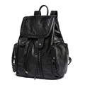 Fashion Genuine Leather Ladies Bag 2016 New Patchwork Sheepskin Backpack Knitting Edge Women Designer Drawstring Flap