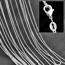 Popular Beads Chain Necklace, 10pcs Lot Cheap Wholesale Genuine 925 Sterling Silver Woman Girls Jewelry Necklace 18 Inch