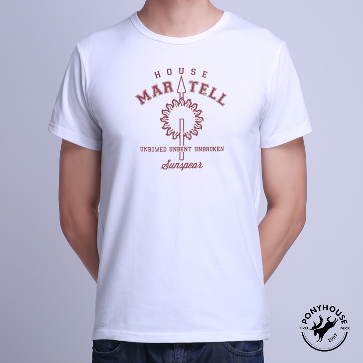 Гаджет  2015I MARTELL SUNSPEAR GAME OF THRONES game male short sleeved T-shirt None Изготовление под заказ