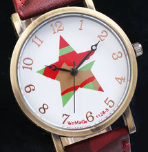 2015 HOT Selling NEW Fashion Women s Ladies Quartz Watch Five Star Shape PU Strap Round