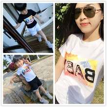 2016 New Family Matching Outfits T Shirt Short Sleeve Cotton Family Look Minnie Girl Mother Dad Son Cartoon Clothing Hot Sell