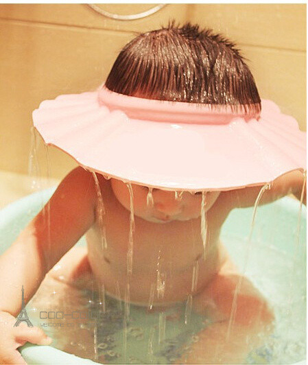 New-Hot-Selling-3-color-Adjustable-Shower-cap-protect-Shampoo-for-baby-health-Bathing-bath-waterproof