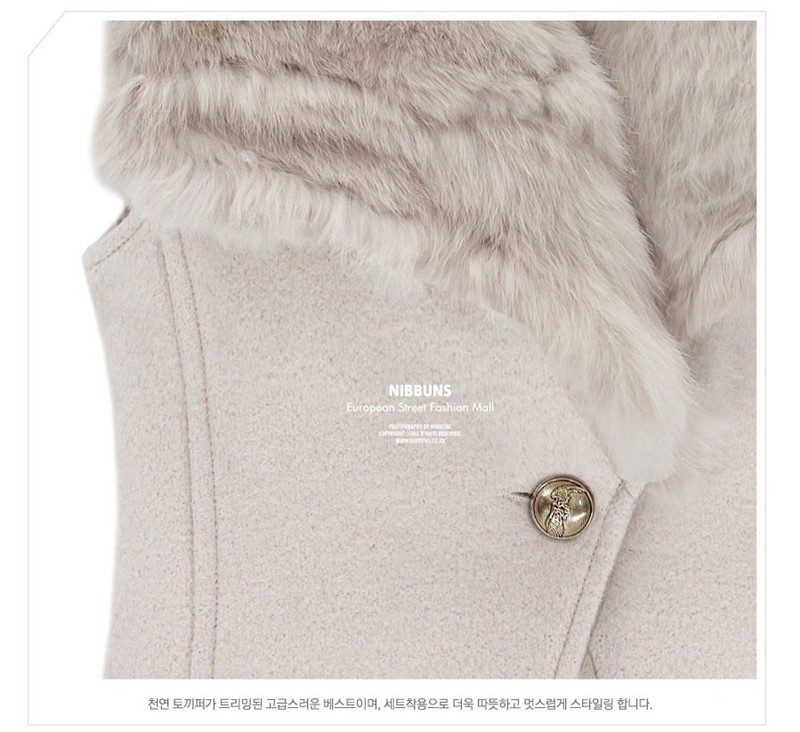 2015 new hot autumn winter big fur turn down collar detachable collars british style slim thicken woolen medium style coat WJL43 (15)