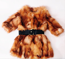 Free Shipping new Genuine real natural Fox Fur Coat Women Luxury Crystal fashiion Fur Jacket Winter Waistcoat Big Size
