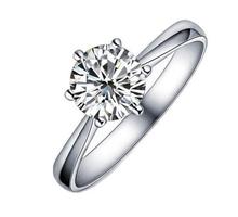 Hot sales 6Claw Jings Wedding zircon Rings for Women 925 sterling silver Crystal Engagement Ring Jewelry