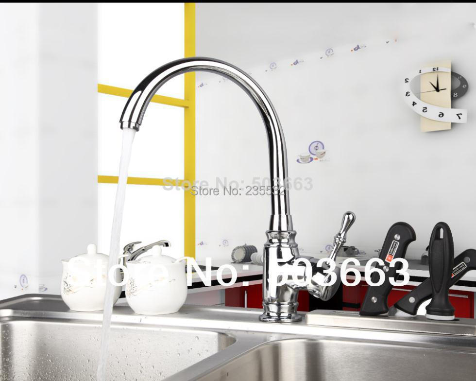 Construction Real Estate New Kitchen Swivel Chrome Basin Sink Single Handle Deck Mounted Vanity Vessel MF