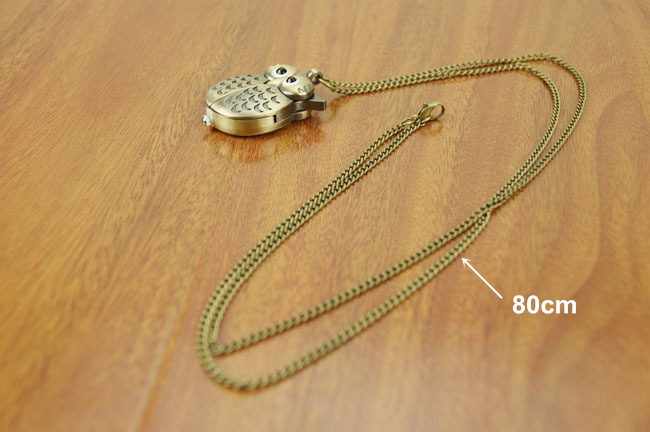 Vintage Owl pocket watches Unique antique fashion alloy vivid pendent necklace quartz watch women dress accessories