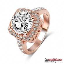 LZESHINE Brand Ring Jewelry Cubic Zirconia Ring 18K Rose Gold Plate SWA Elements Austrian Crystal Fashion Finger Ring ITL-RI0032