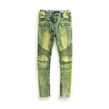 Paris Balm Women Pants Fashion Runway ain Biker Skinny Sex jeans Stratch Washed Coated Brand Jeans Green (B5312) Freeshipping