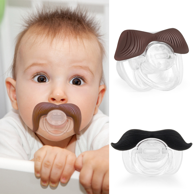 High Quality Funny Baby Nipple Hot Mustache Pacifier Silicone Pacifier Clip Nipples Teether Baby Care