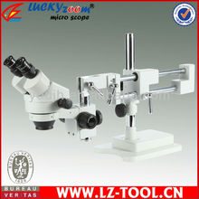 Envío gratis! 7X-45X microscopio soporte doble, microscopio estéreo del zumbido + 64 LED