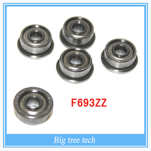 50PCS/LOT High Quality F693ZZ 3mm Flange Deep Groove Ball Bearing 3*8*4 3mm Flanged Ball Bearing