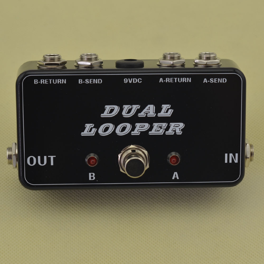 New True-Bypass Looper Effect Pedal Guitar Effect Pedal Looper Switcher  true bypass guitar pedal Black dual Loop switch
