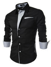 2015 Free Shipping Shirts Long Sleeved Men Shirt Red Black Navy blue white CS 2005