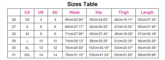 size table cotton
