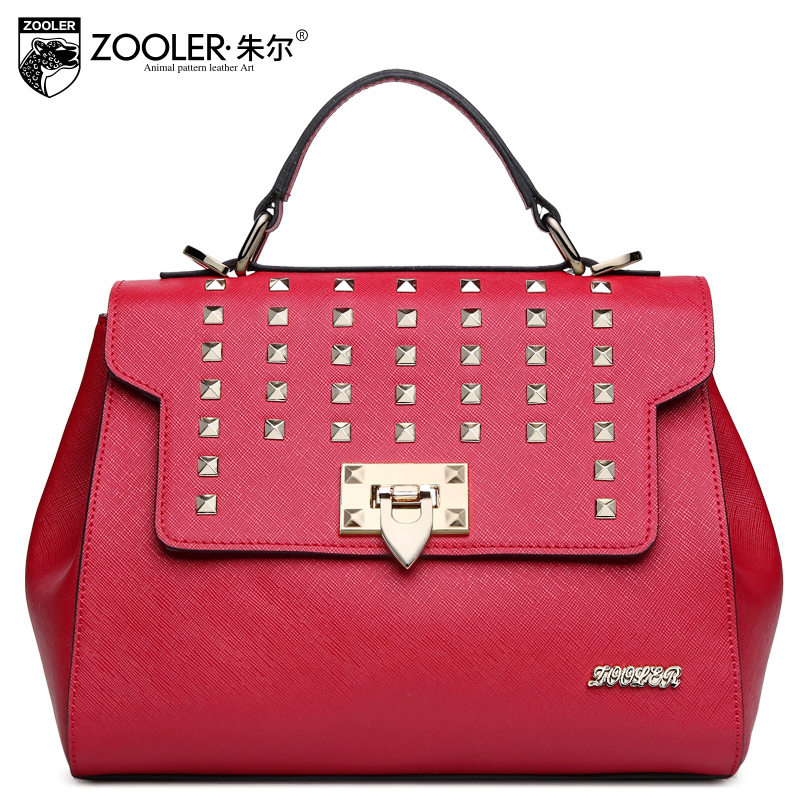 2015 women's cowhide handbag fashion rivet women's bags female handbag